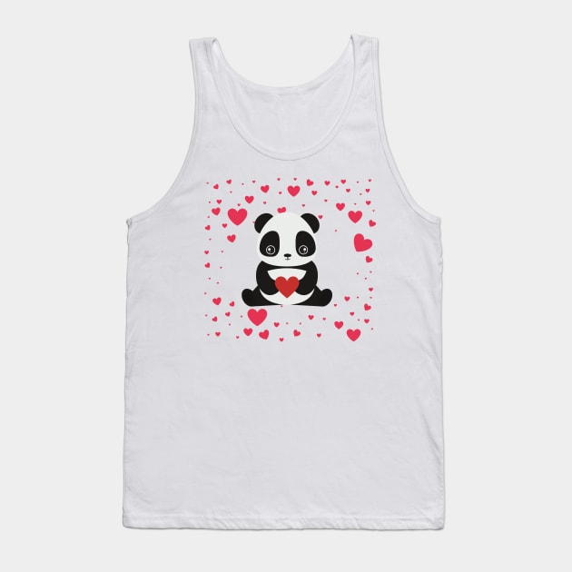 Dabbing Panda heart Tank Top by 88House Shop